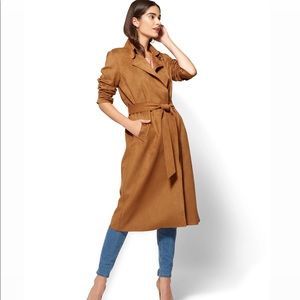New York & Company Faux Suede Trenchcoat EUC